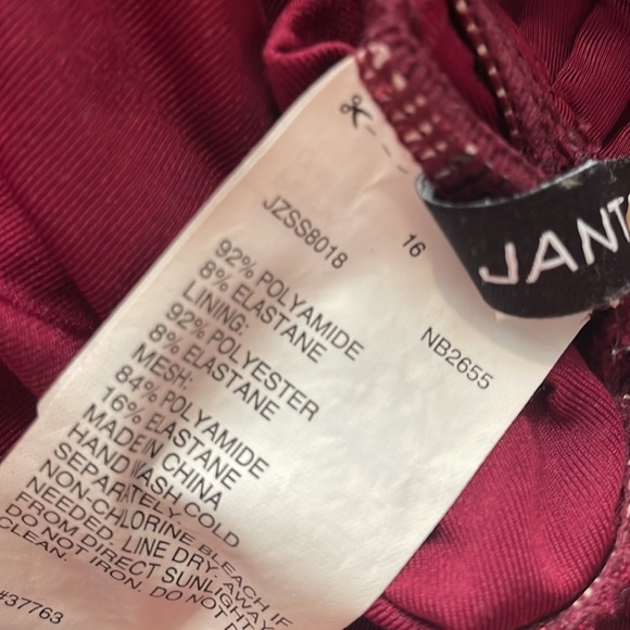 Maroon cage back bathing suit - 16 - Picture 6 of 6